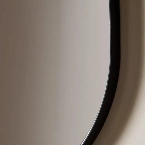 Pebble Wall Mirror with Minimal Frame - Black