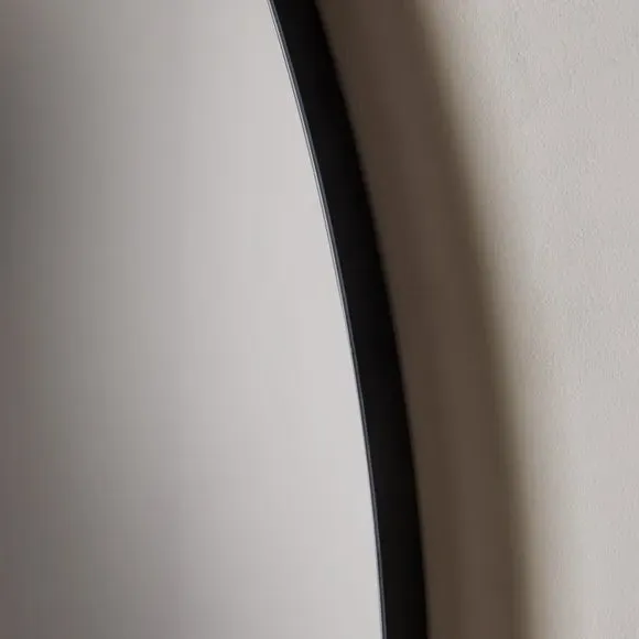 Pebble Wall Mirror with Minimal Frame - Black