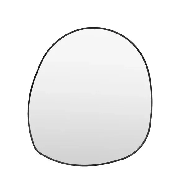 Pebble Wall Mirror with Minimal Frame - Black