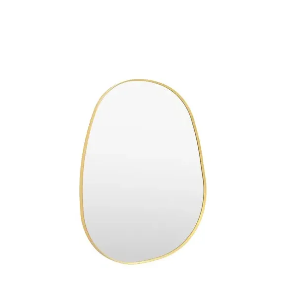 Pebble Wall Mirror with Minimal Frame - Gold