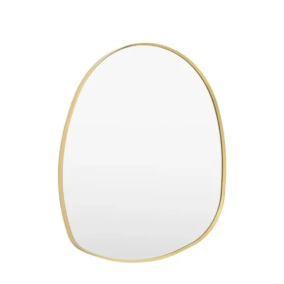 Pebble Wall Mirror with Minimal Frame - Gold