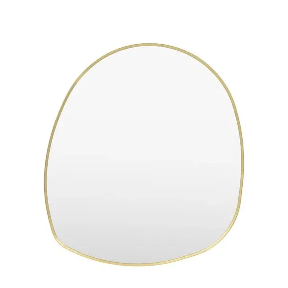 Pebble Wall Mirror with Minimal Frame - Gold