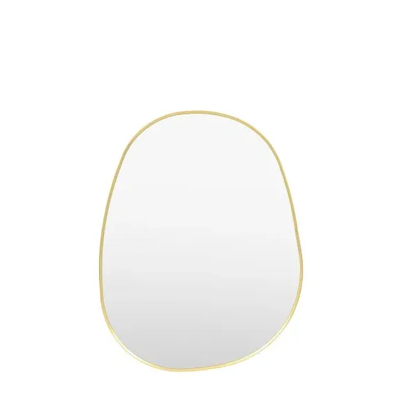 Pebble Wall Mirror with Minimal Frame - Gold