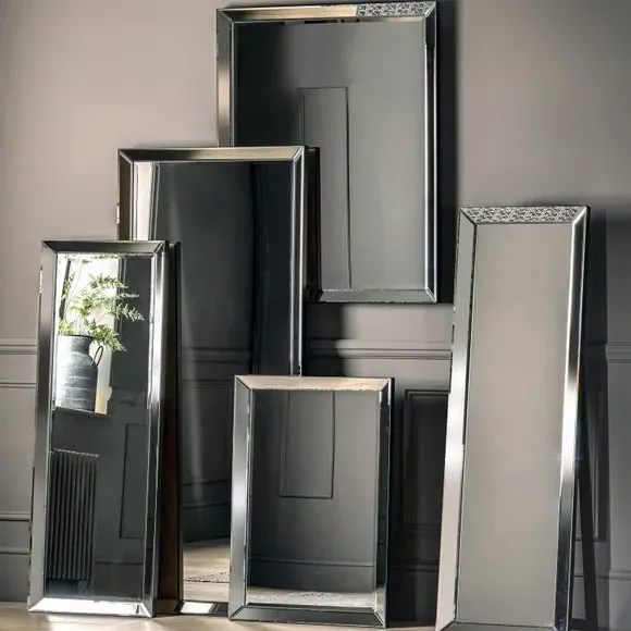 Rectangle Cheval Mirror Free Standing - Silver