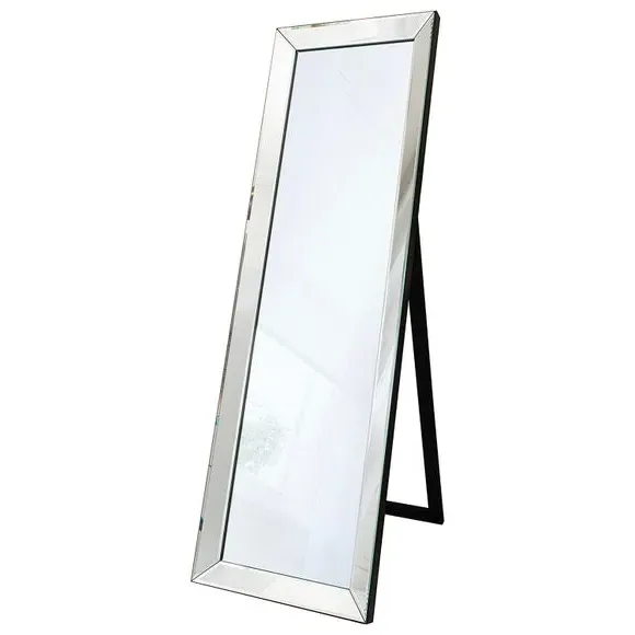 Rectangle Cheval Mirror Free Standing - Silver