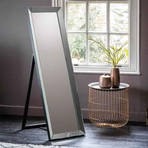 Rectangle Cheval Mirror Free Standing - Silver image
