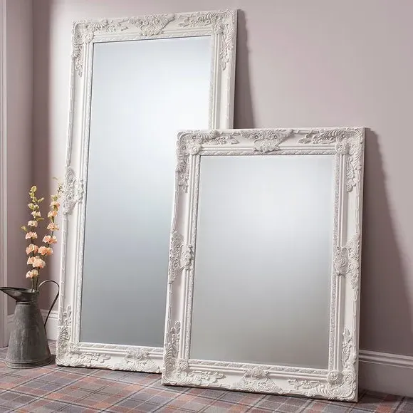 Rectangle Full Length Leaner Mirror - Cream