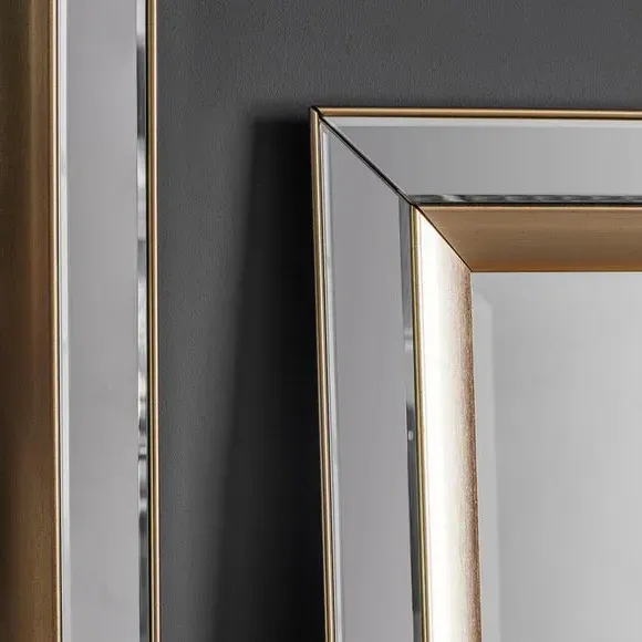 Rectangle Full Length Leaner Mirror - Gold