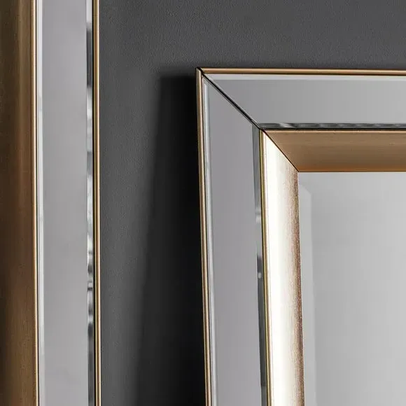 Rectangle Full Length Leaner Mirror - Gold