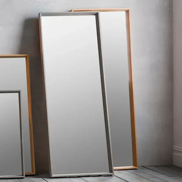 Rectangle Full Length Leaner Mirror - Grey, Wood