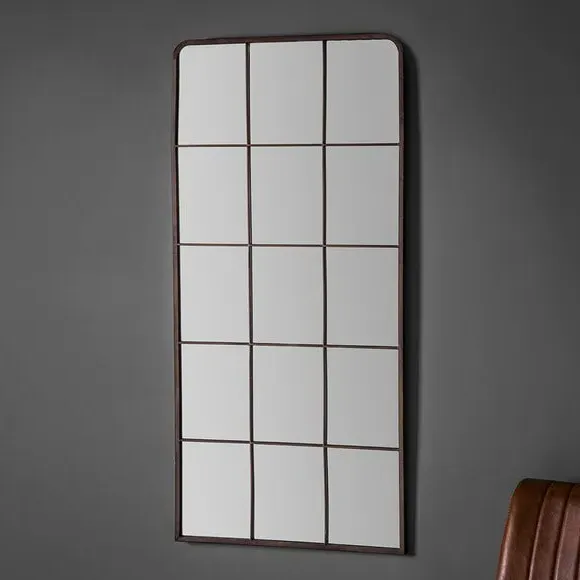 Rectangle Full Length Wall Mirror - Black, Metal image
