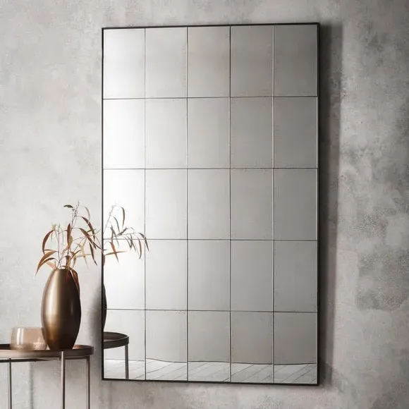 Rectangle Full Length Wall Mirror - Brown, Metal image