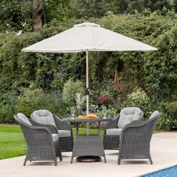 Rectangle Parasol with Tilt - Cream, Aluminium image