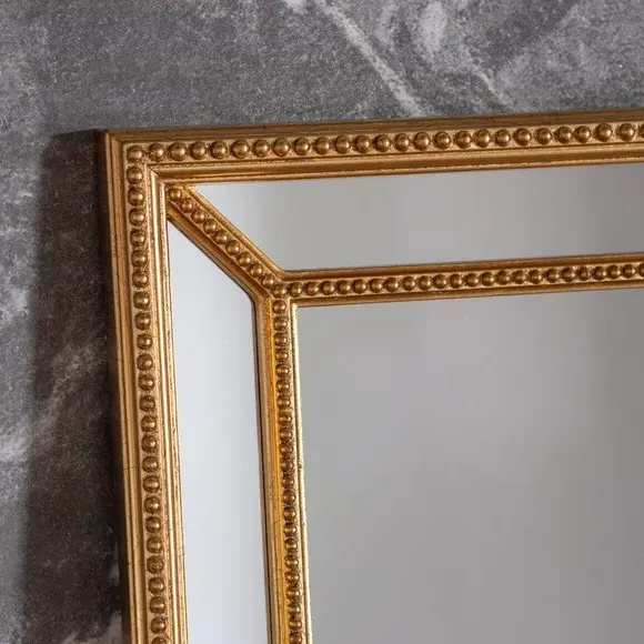 Rectangle Wall Mirror - Gold, Wood Frame
