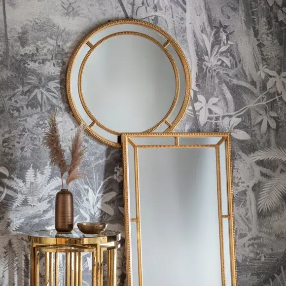 Rectangle Wall Mirror - Gold, Wood Frame