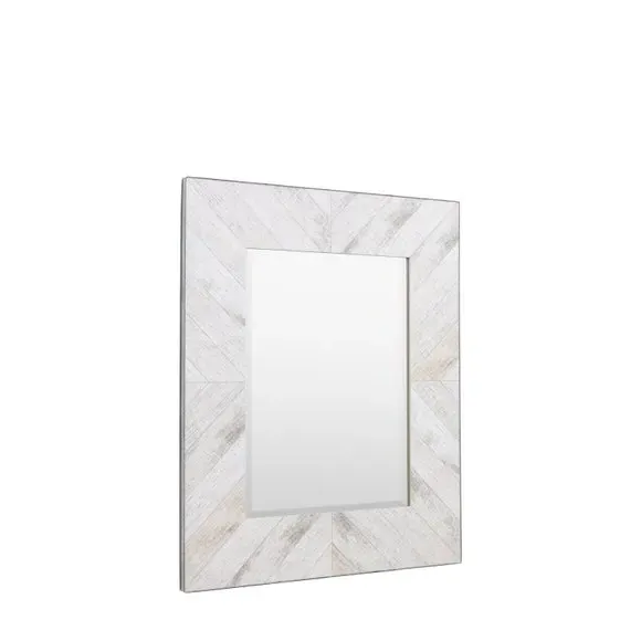 Rectangle Wall Mirror - Light Grey, Wood Effect