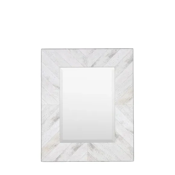 Rectangle Wall Mirror - Light Grey, Wood Effect image