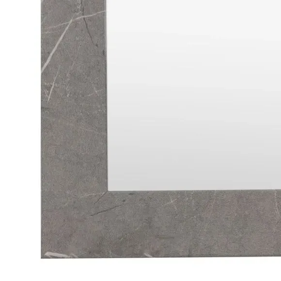 Rectangle Wall Mirror Marbled Frame - Grey