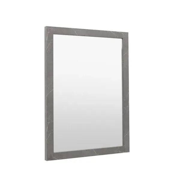 Rectangle Wall Mirror Marbled Frame - Grey