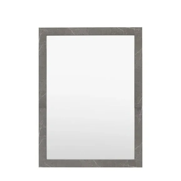 Rectangle Wall Mirror Marbled Frame - Grey