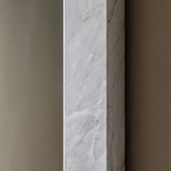 Rectangle Wall Mirror Marbled Frame - White