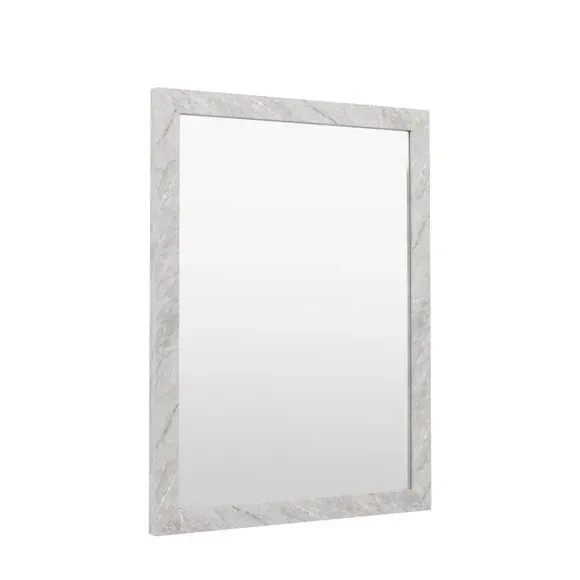 Rectangle Wall Mirror Marbled Frame - White