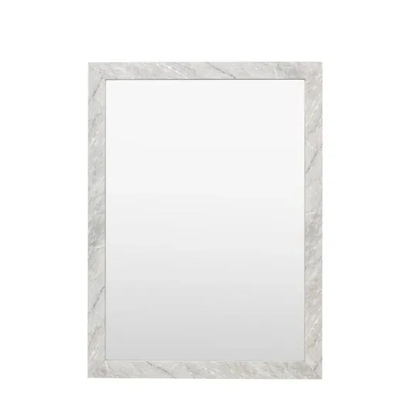 Rectangle Wall Mirror Marbled Frame - White