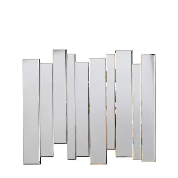 Rectangle Wall Mirror with Bevelled Panels - Silver