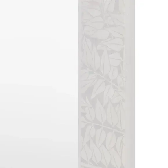 Rectangle Wall Mirror with Floral Frame - Grey