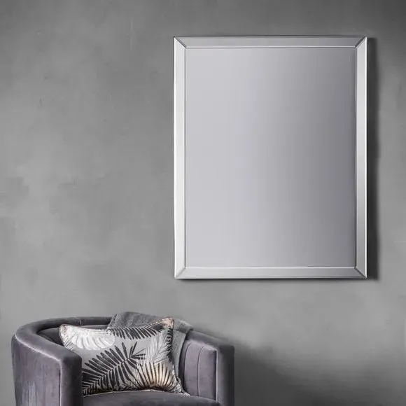 Rectangle Wall Mirror with Frame - Silver image