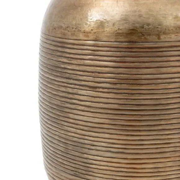 Ribbed Metal Vase - Bronze
