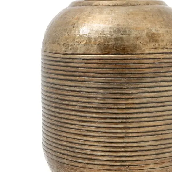 Ribbed Metal Vase - Bronze