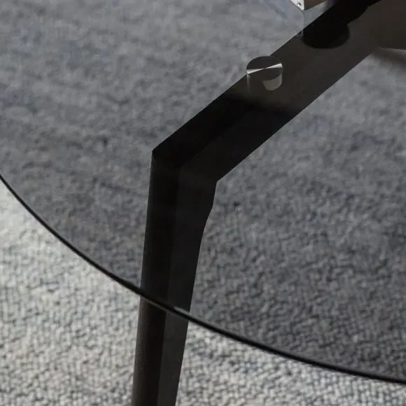 Round Coffee Table - Black, Glass