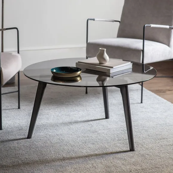 Round Coffee Table - Black, Glass image