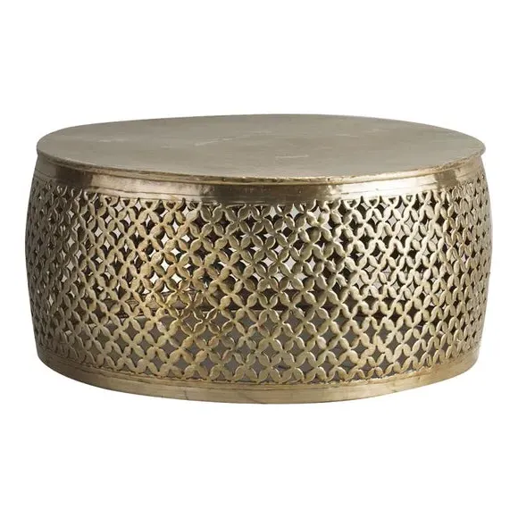 Round Coffee Table - Gold, Metal