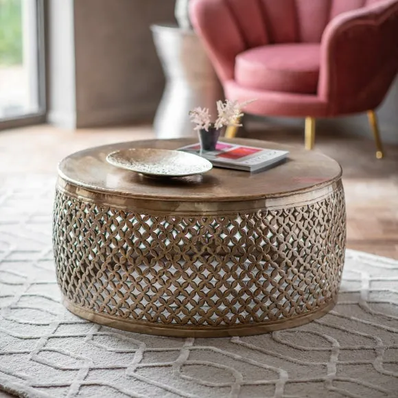 Round Coffee Table - Gold, Metal image