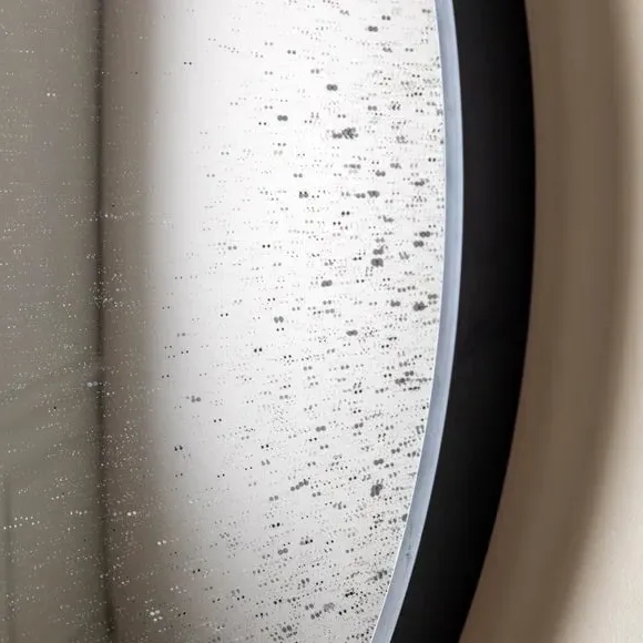 Round Convex Wall Mirror - Black