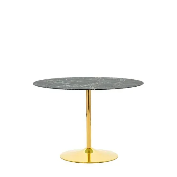 Round Dining Table - Black Marble, Glass