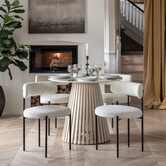 Round Dining Table - Natural, Mango Wood image