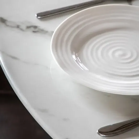 Round Dining Table - White Marble, Glass