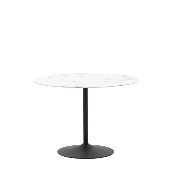 Round Dining Table - White Marble, Glass