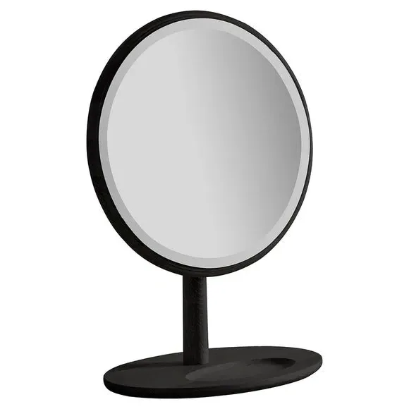 Round Dressing Table Mirror - Black, MDF