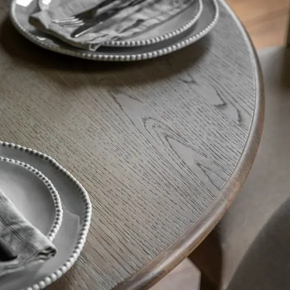 Round Extendable Dining Table - Natural, Oak