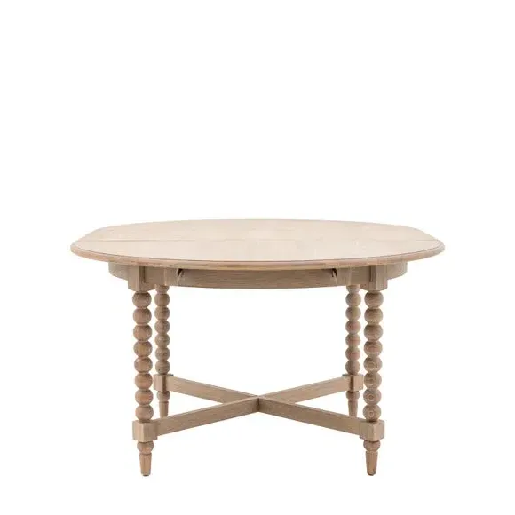 Round Extendable Dining Table - Natural, Oak