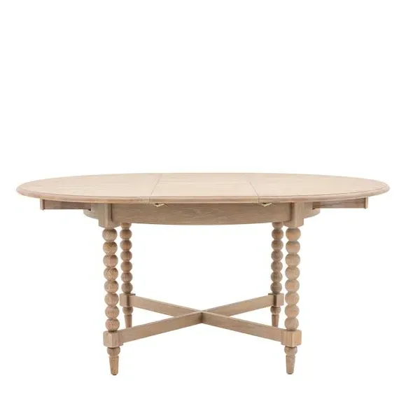 Round Extendable Dining Table - Natural, Oak