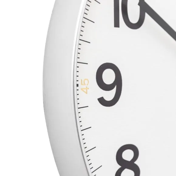 Round Wall Clock Silent Sweep - Chrome