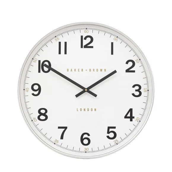 Round Wall Clock Silent Sweep - Chrome