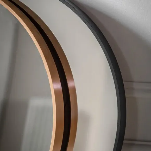 Round Wall Mirror - Black Frame