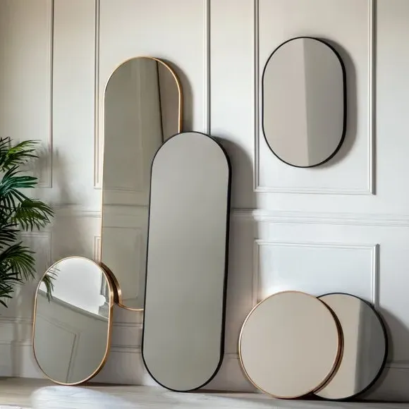 Round Wall Mirror - Black Frame