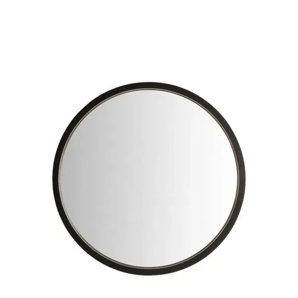 Round Wall Mirror - Black, Mixed Timber